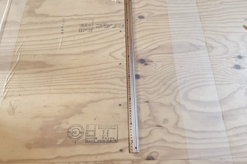 構造用合板の釘ピッチ確認